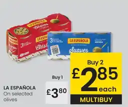 Eroski LA ESPAÑOLA On selected olives oferta