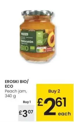 Eroski EROSKI BIO/ ECO Peach jam oferta