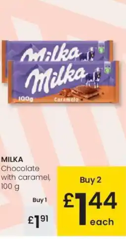 Eroski MILKA Chocolate with caramel, oferta
