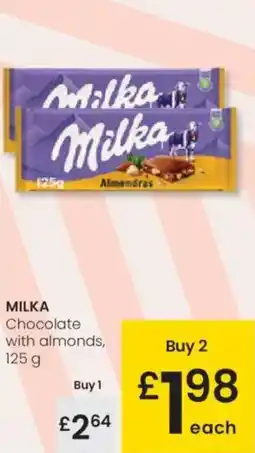 Eroski MILKA Chocolate with almonds, oferta