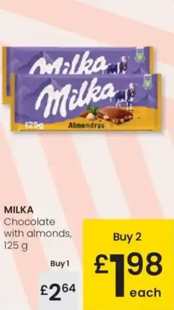 Eroski MILKA Chocolate with almonds, oferta