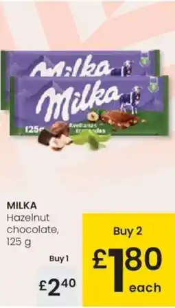Eroski MILKA Hazelnut chocolate, oferta