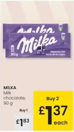 Eroski MILKA Milk chocolate oferta
