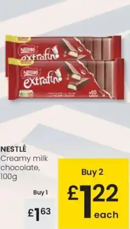 Eroski NESTLÉ Creamy milk chocolate, oferta