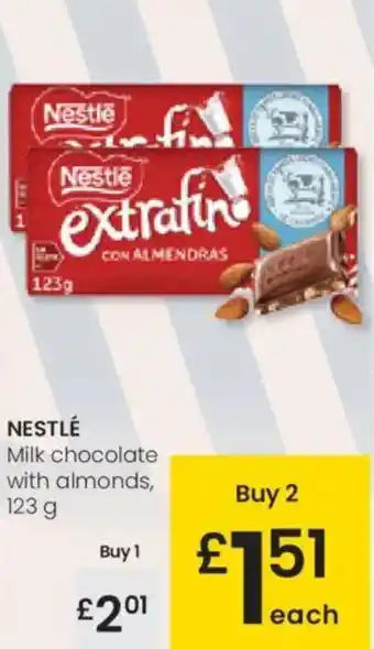 Eroski NESTLÉ Milk chocolate with almonds oferta