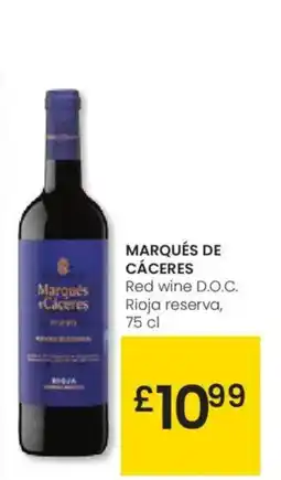 Eroski MARQUÉS DE CÁCERES Red wine D.O.C. Rioja reserva, 75 cl Red wine D.O.C. Rioja reserva oferta