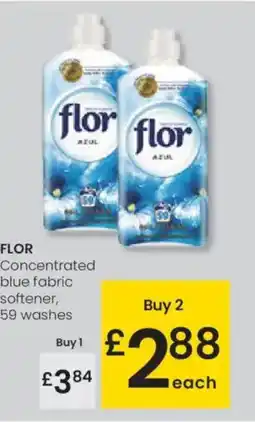 Eroski FLOR Concentrated blue fabric softener, 59 washes oferta