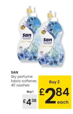 Eroski SAN Sky perfume fabric softener, 40 washes oferta