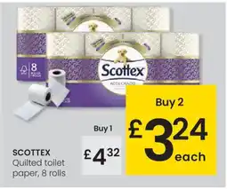 Eroski SCOTTEX Quilted toilet paper, 8 rolls oferta
