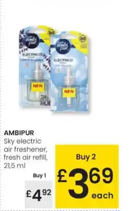 Eroski AMBIPUR Sky electric air freshener, fresh air refill oferta