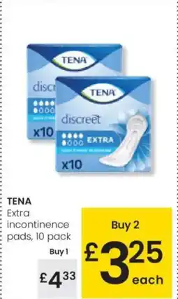 Eroski TENA Extra incontinence pads, 10 pack oferta