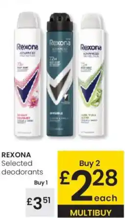 Eroski REXONA Selected deodorants oferta