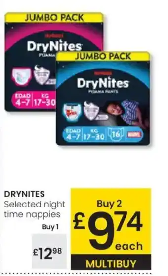 Eroski DRYNITES Selected night time nappies oferta