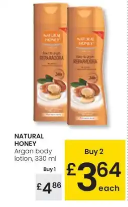 Eroski NATURAL HONEY Argan body lotion oferta