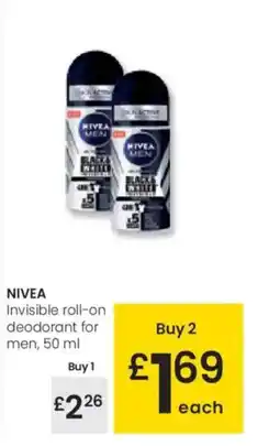 Eroski NIVEA Invisible roll-on deodorant for men oferta