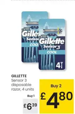 Eroski GILLETTE Sensor 3 disposable razor, 4 units oferta