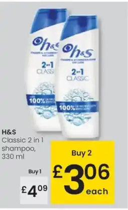 Eroski H&S Classic 2 in 1 shampoo oferta