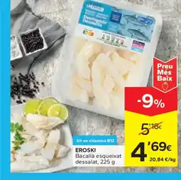 Caprabo EROSKI Bacallà esqueixat dessalat oferta