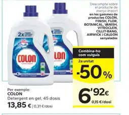 Caprabo COLON Detergent en gel, 45 dosis oferta