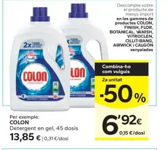 Caprabo COLON Detergent en gel, 45 dosis oferta