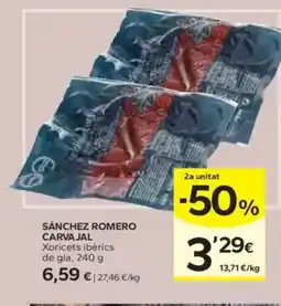 Caprabo SÁNCHEZ ROMERO CARVAJAL Xoricets ibèrics oferta