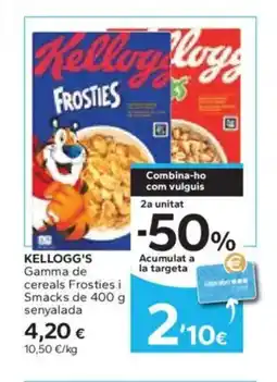 Caprabo KELLOGG'S Gamma de cereals Frosties i Smacks oferta