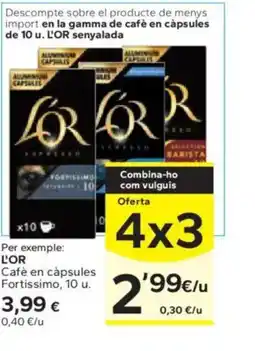 Caprabo L'OR Cafè en capsules Fortissimo oferta
