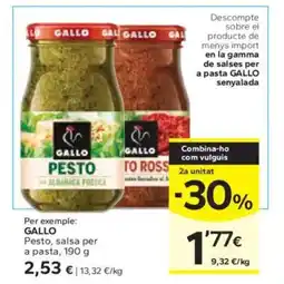 Caprabo GALLO Pesto, salsa per a pasta oferta