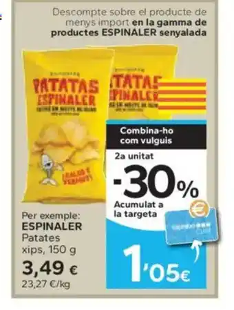 Caprabo ESPINALER Patates xips oferta