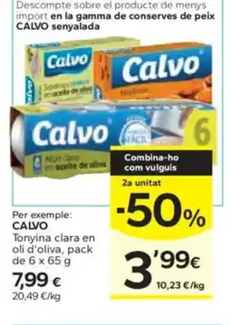 Caprabo CALVO Tonyina clara en oli d'oliva oferta