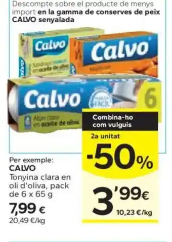 Caprabo CALVO Tonyina clara en oli d'oliva oferta