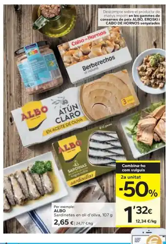 Caprabo ALBO Sardinetes en oli d'oliva oferta