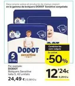 Caprabo DODOT Bolquers Sensitive talla 5 oferta