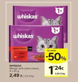 Caprabo WHISKAS Menjar amb salsa clàssic oferta