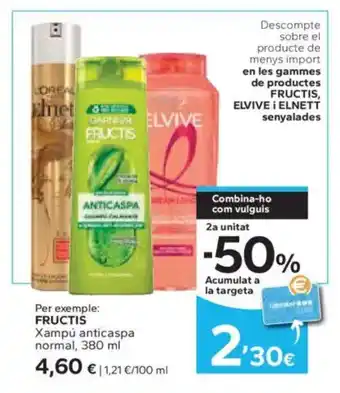 Caprabo FRUCTIS Xampú anticaspa normal oferta