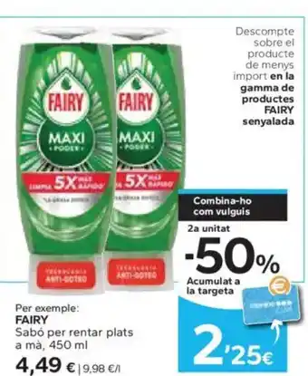 Caprabo FAIRY Sabó per rentar plats oferta