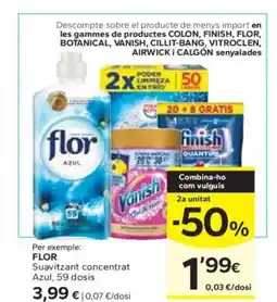 Caprabo FLOR Suavitzant concentrat Azul, 59 dosis oferta