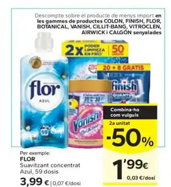 Caprabo FLOR Suavitzant concentrat Azul, 59 dosis oferta