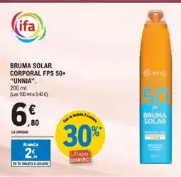 E.Leclerc UNNIA Bruma solar corporal fps 50+ oferta