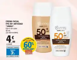 E.Leclerc UNNIA Crema facial fps 50+ antiedad oferta