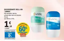 E.Leclerc UNNIA Desodorante roll on oferta