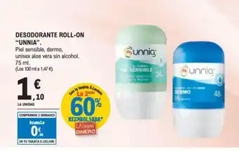 E.Leclerc UNNIA Desodorante roll on oferta