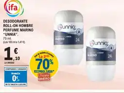 E.Leclerc UNNIA Desodorante roll-on hombre perfume marino oferta