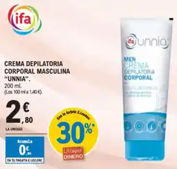 E.Leclerc UNNIA Crema depilatoria corporal masculina oferta