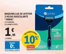 E.Leclerc UNNIA Maquinillas de afeitar 3 hojas basculante oferta