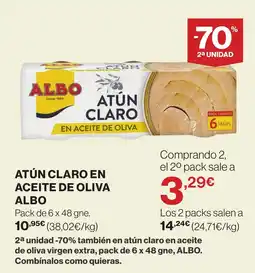 Hipercor ALBO Atún claro en aceite de oliva oferta