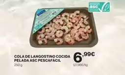 Hipercor Cola de langostino cocida pelada asc pescafácil oferta