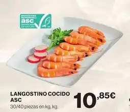 Hipercor Langostino cocido oferta