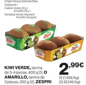 Hipercor Kiwi verde oferta