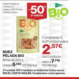 Hipercor Nuez pelada bio oferta